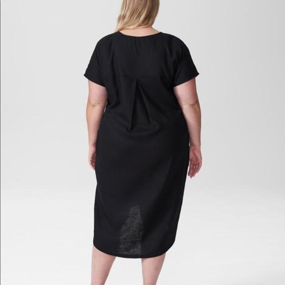 NWT Universal Standard Black Sarah Dress Linen Midi Oversized Relaxed Fit XS - Picture 3 of 11